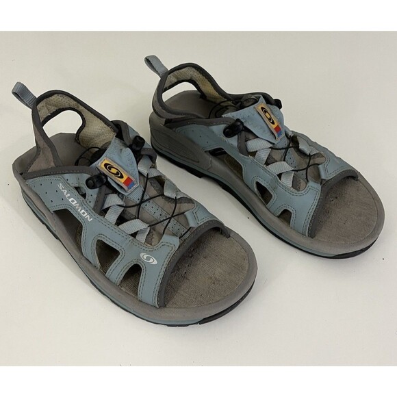 Salomon Shoes - Salomon Tech Revo Women’s Sandal 2004 VTG Granola Girl Sz 8 Light Blue & Gray
